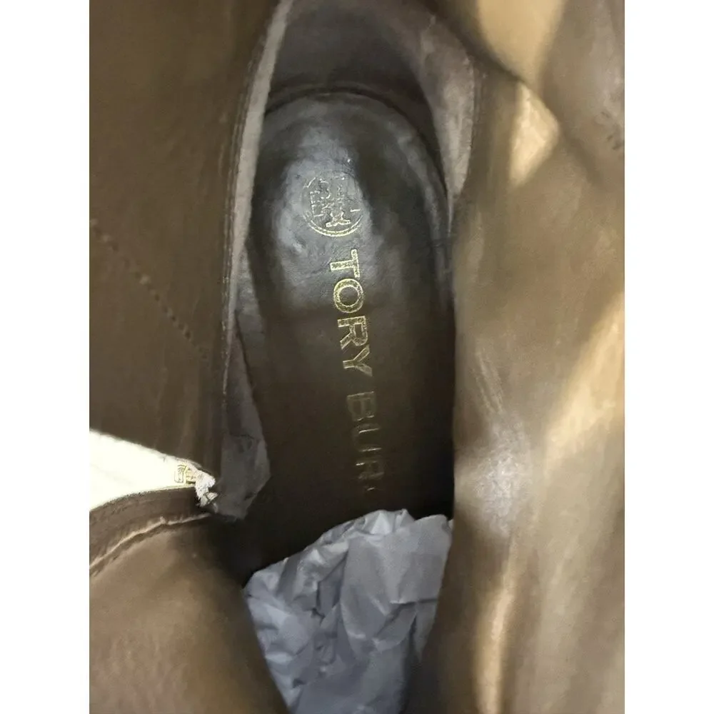 Tory Burch Women’s Brown Suede Ankle Boots, Wood Block Heel, Size 7.5
